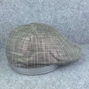 Stetson Hat Cap Mens L XL Grey Plaid Ivy Flat Cap Wool Driving Golf Classic USA